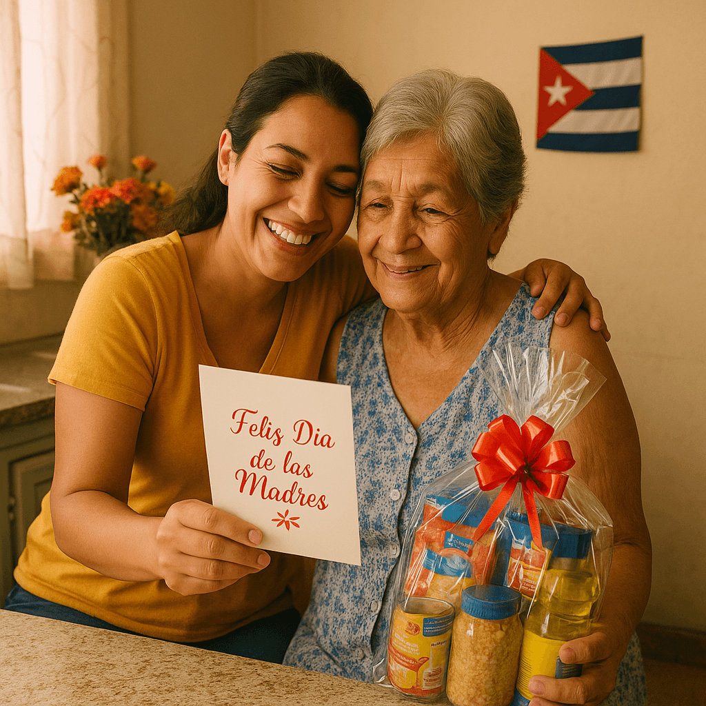 Dia de las madres en Cuba, hija cubana junto a su madre
