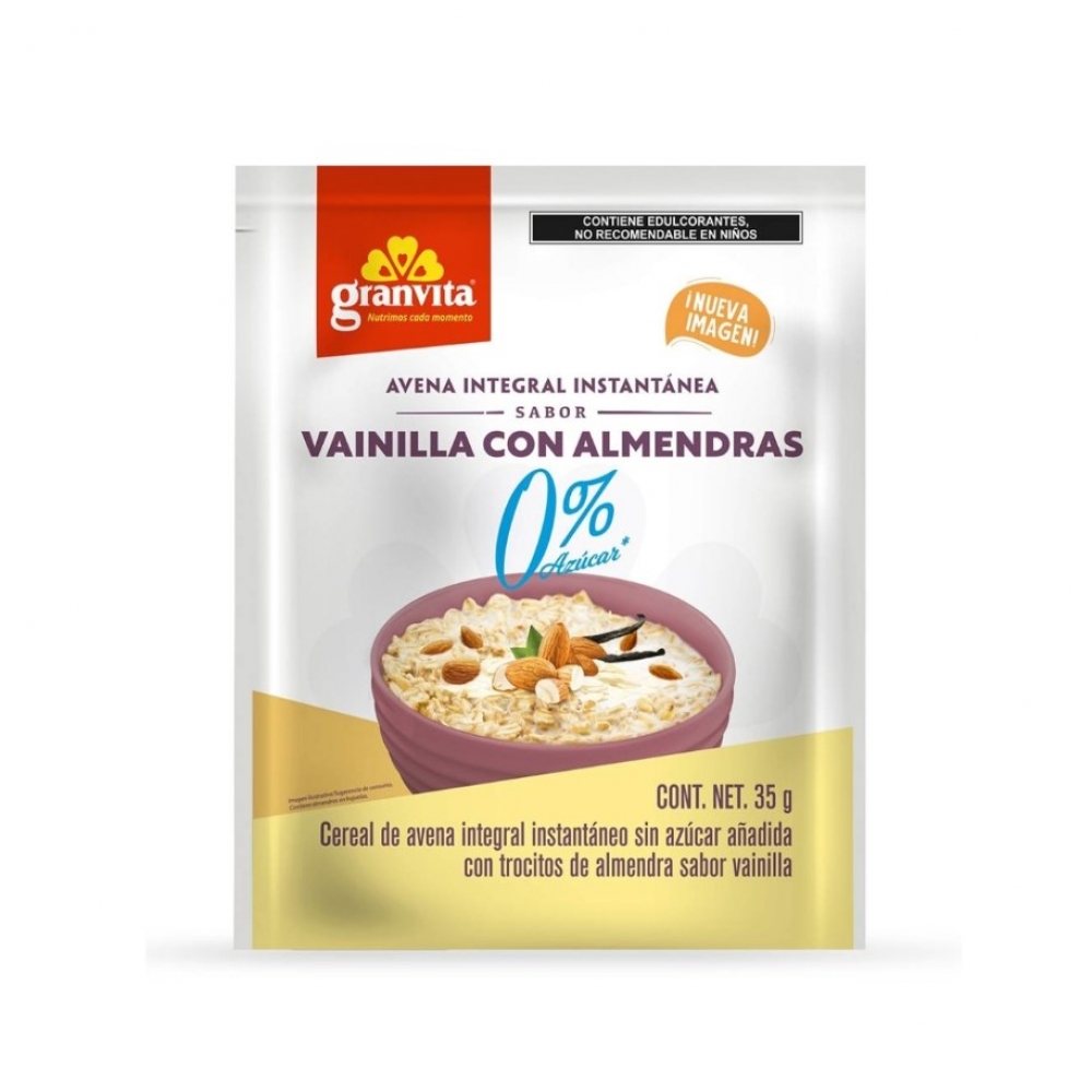 Avena integral instantánea sabor vainilla con almendras Granvita (35 g / 1.23 oz)