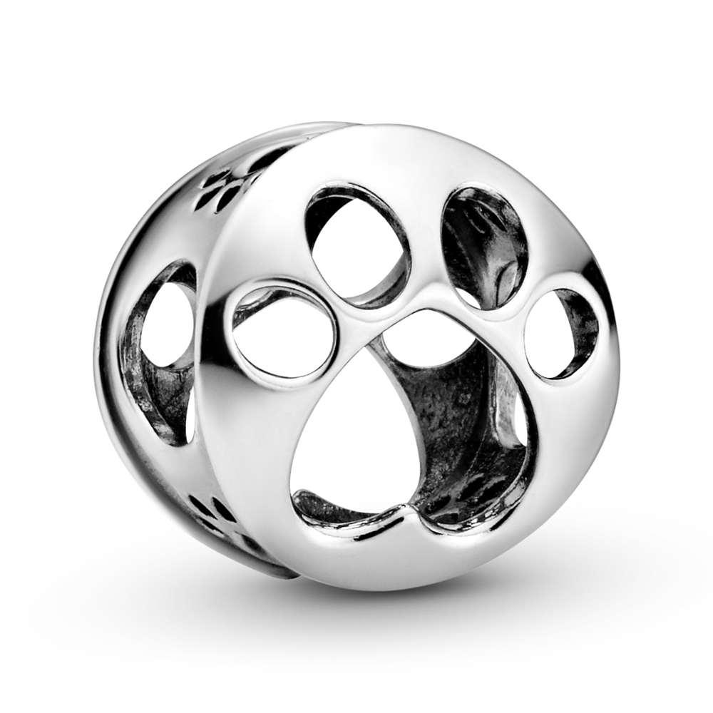 Charm de plata estilo Pandora huella de perro
