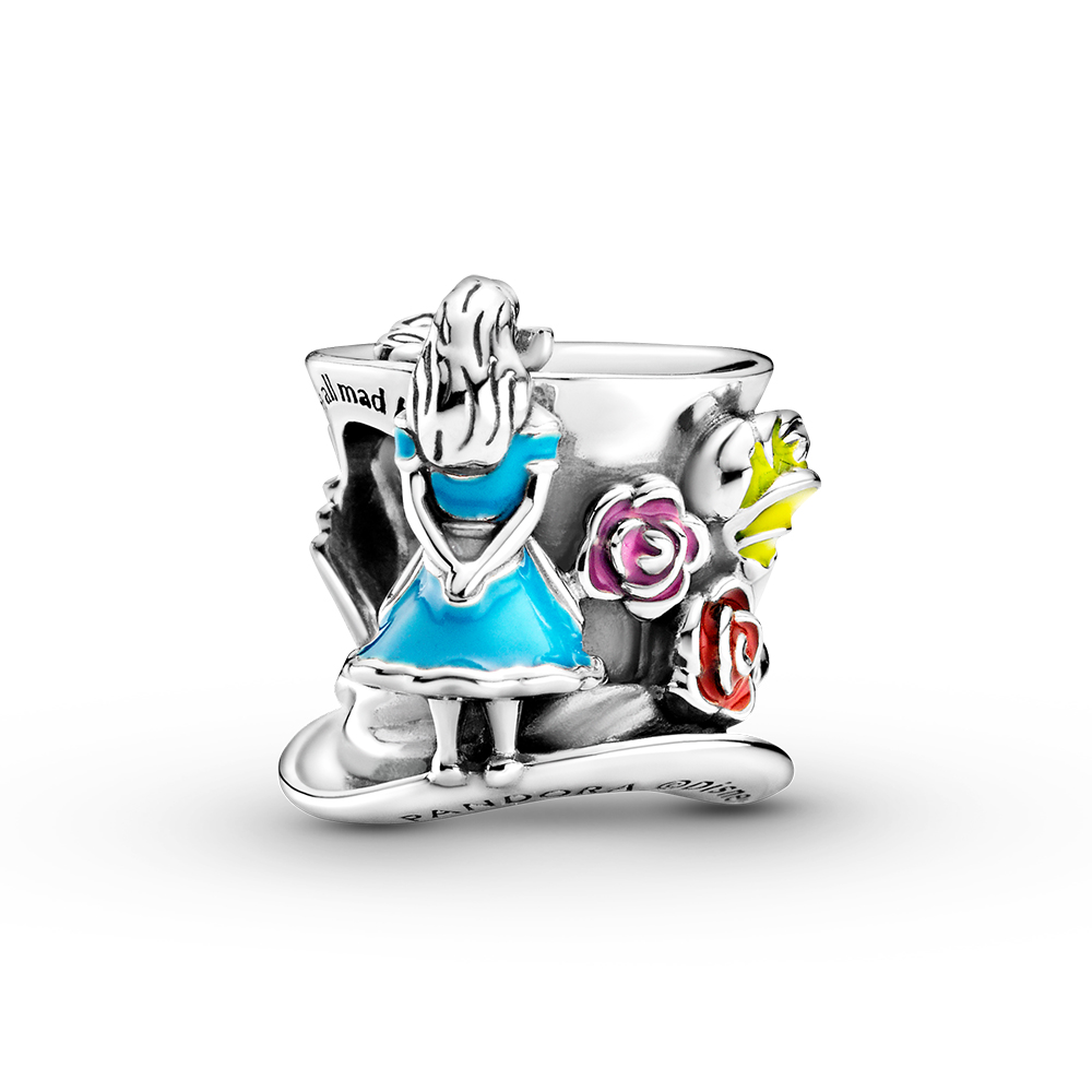Charm estilo Pandora fiesta del té del sombrerero de Alicia en el país de las maravillas de Disney