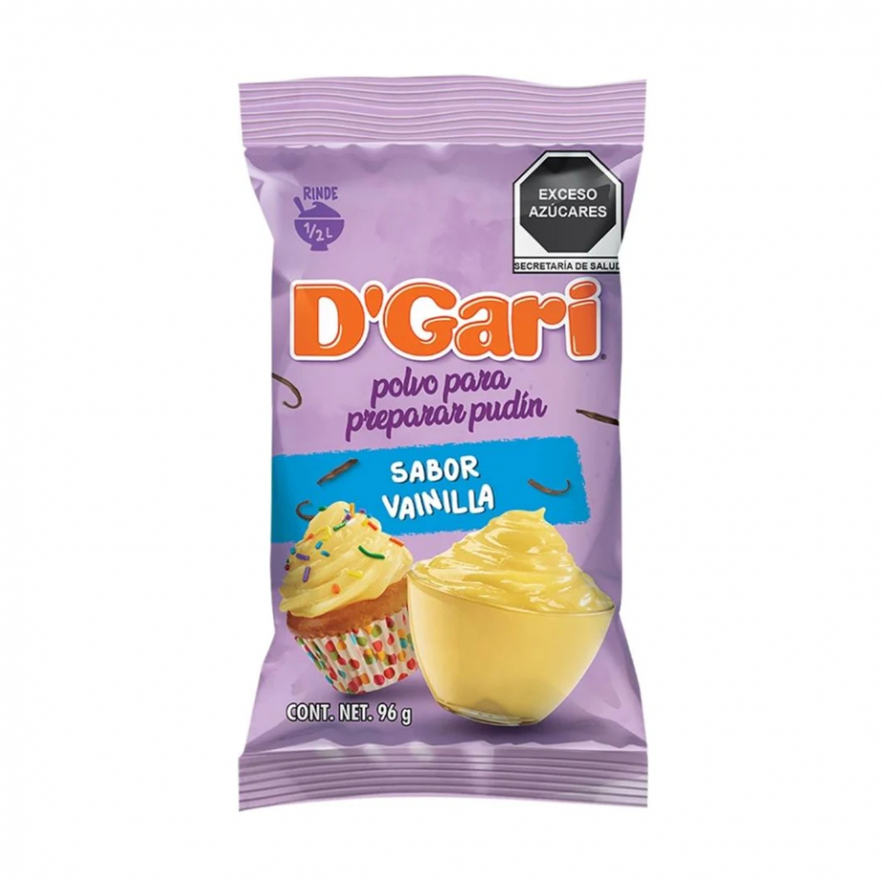 Polvo para preparar pudín sabor vainilla D´Gari (96 g / 3.38 oz)