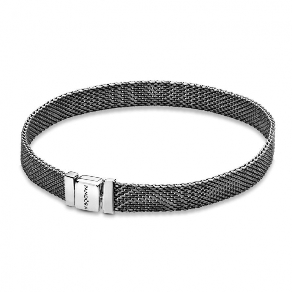 Pulsera Plata estilo Pandora Reflexions negra -17 cm-