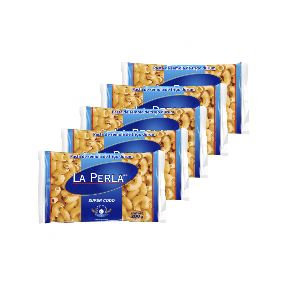 Pasta super codo La Perla (5 x 200 g / 7.05 oz)