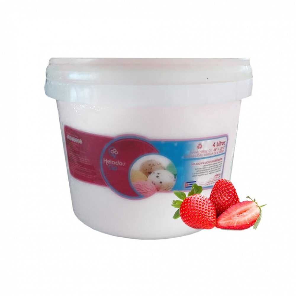 Helado en cubeta sabor fresa CID (4 L)