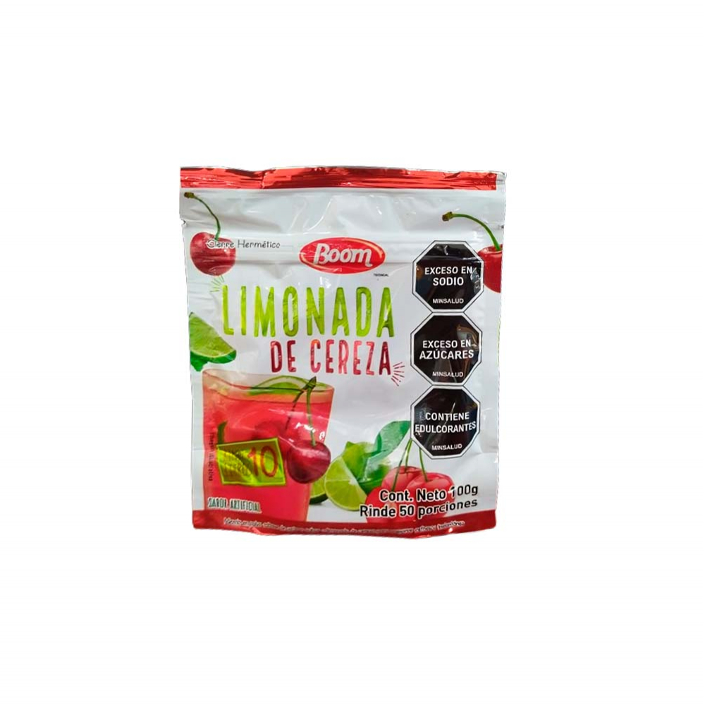 Limonada en polvo sabor cereza Boom (100 g / 3.5 oz)
