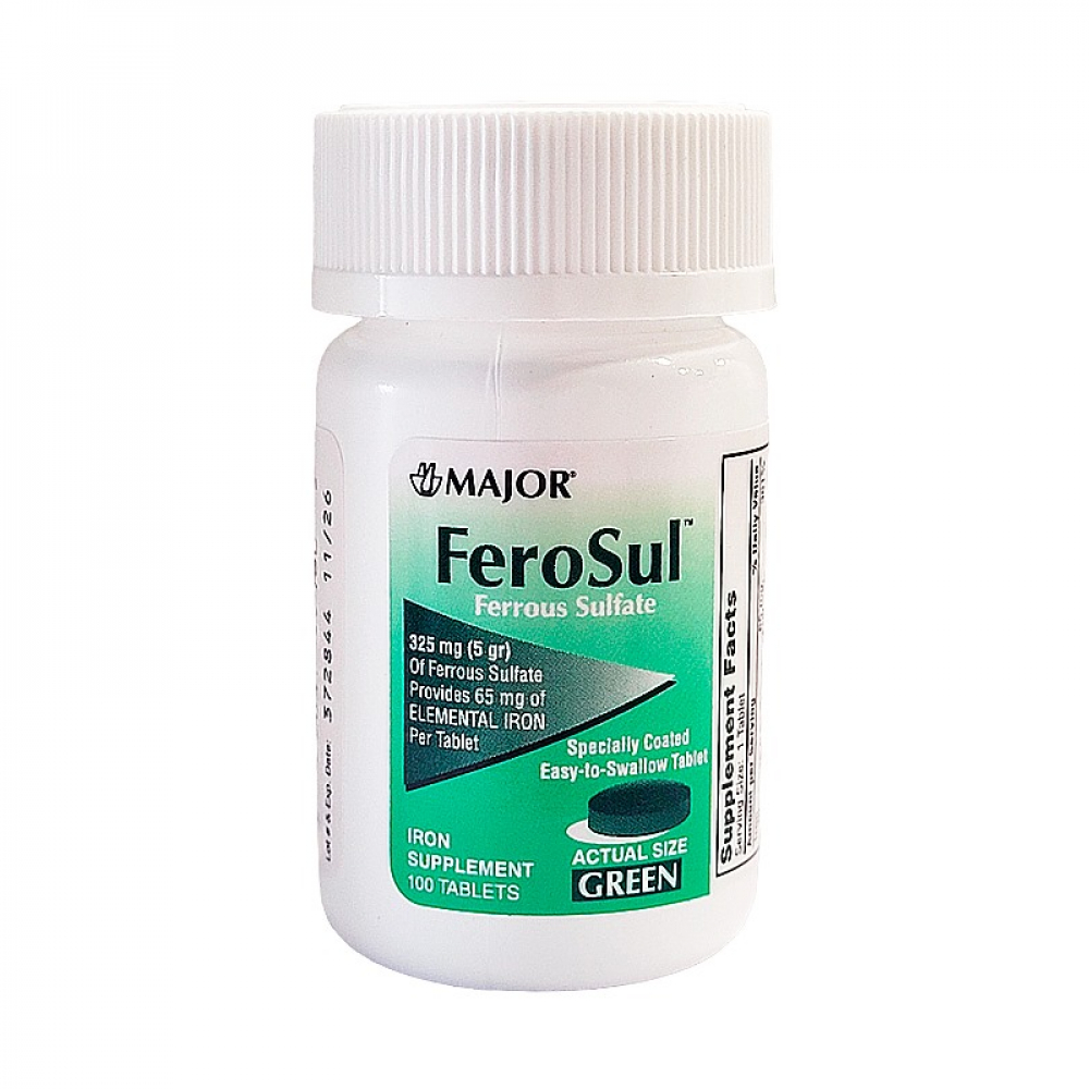 Ferosul. Sulfato ferroso 325 mg (100 tabletas)