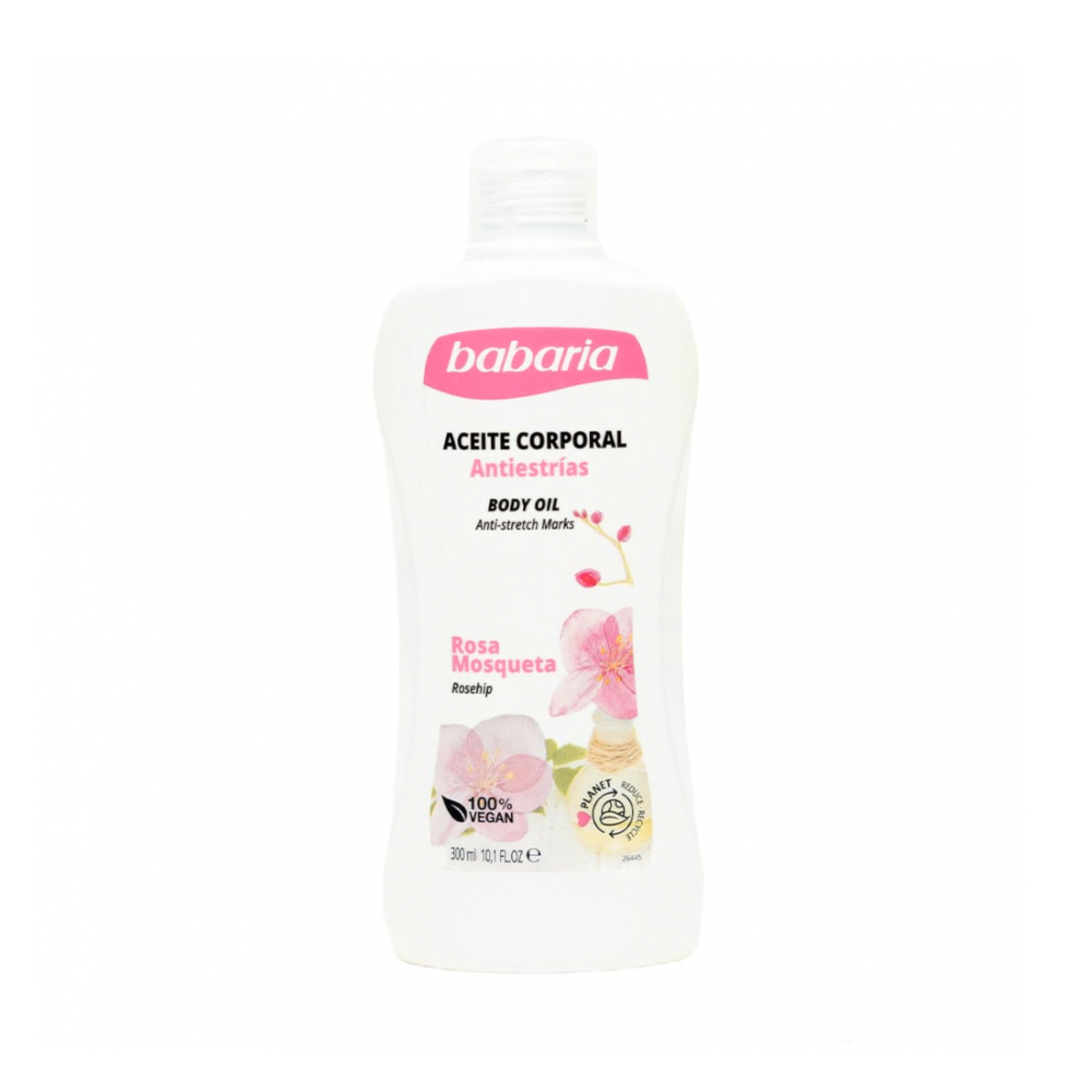 Aceite corporal antiestrías rosa mosqueta Babaria (300 ml)