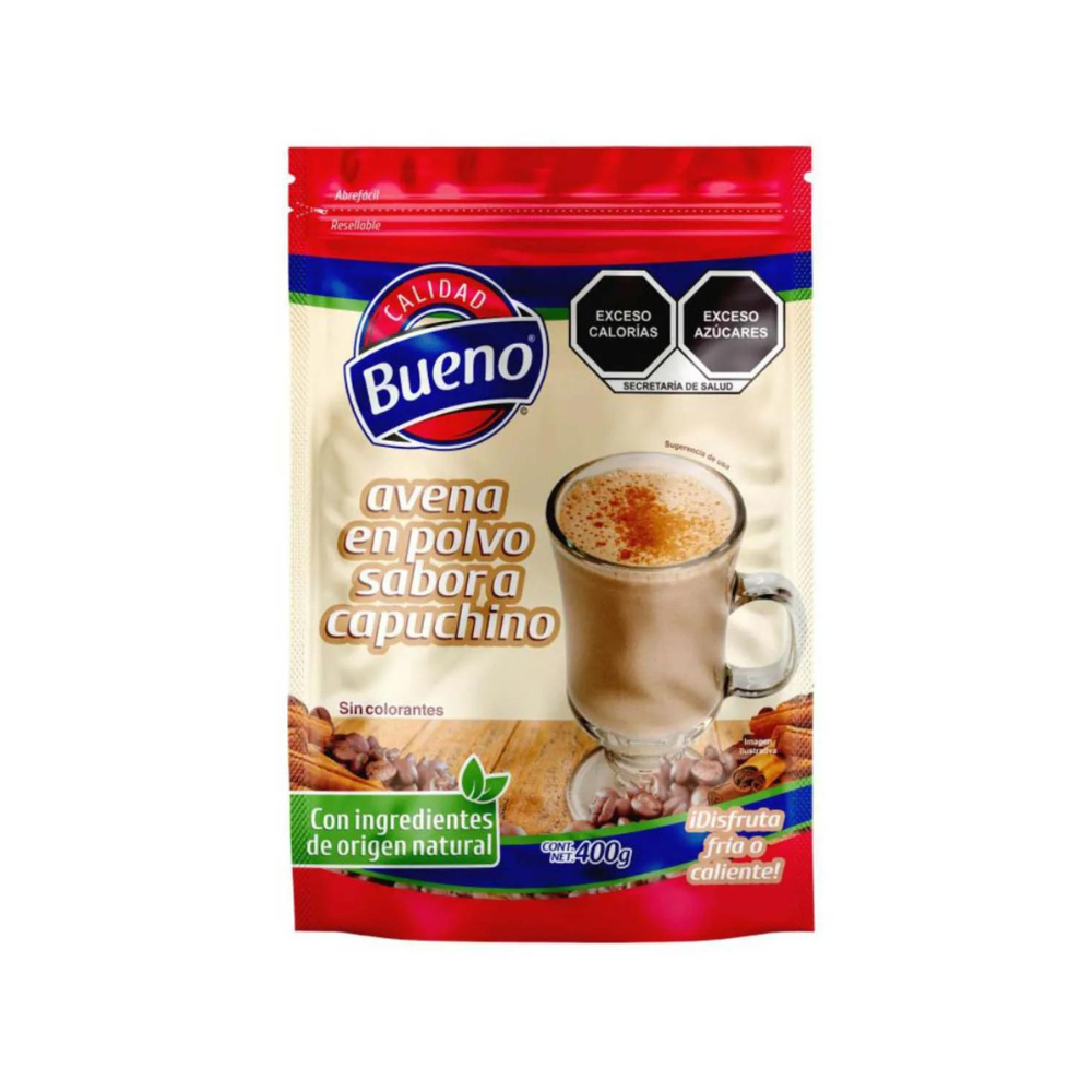 Avena en polvo sabor capuchino Calidad Bueno (400 g / 14.1 oz)