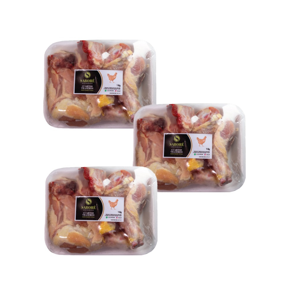 Cuartos traseros de pollo (3 x 1 kg)