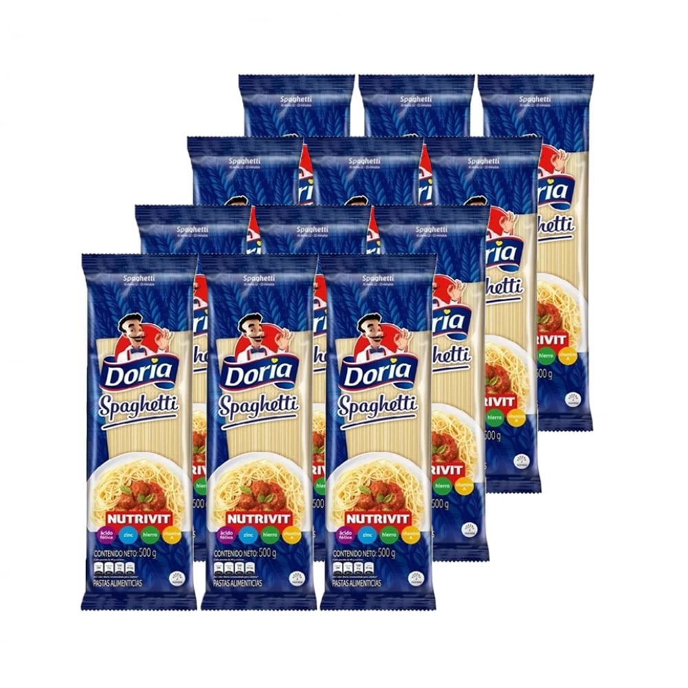 Pastas largas - espaguetis - Doria (12 x 500 g / 1.1 lb)