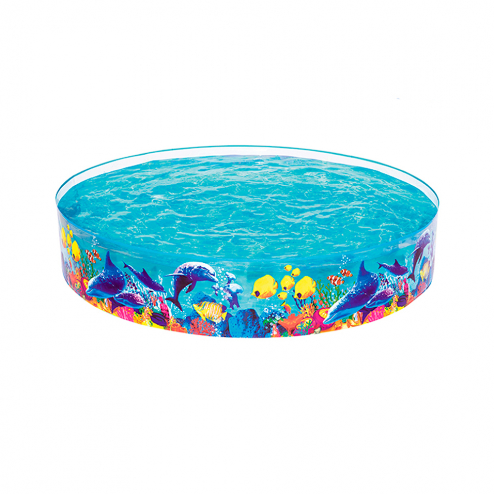 Piscina semirrígida redonda de 244 cm para niños decorada con fondo marino 2074 L Fill N' Fun Odyssey Bestway
