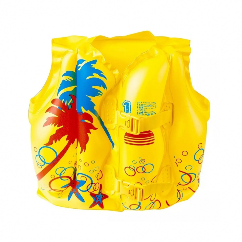 Chaleco salvavidas inflable para niños de color amarillo tropical Bestway