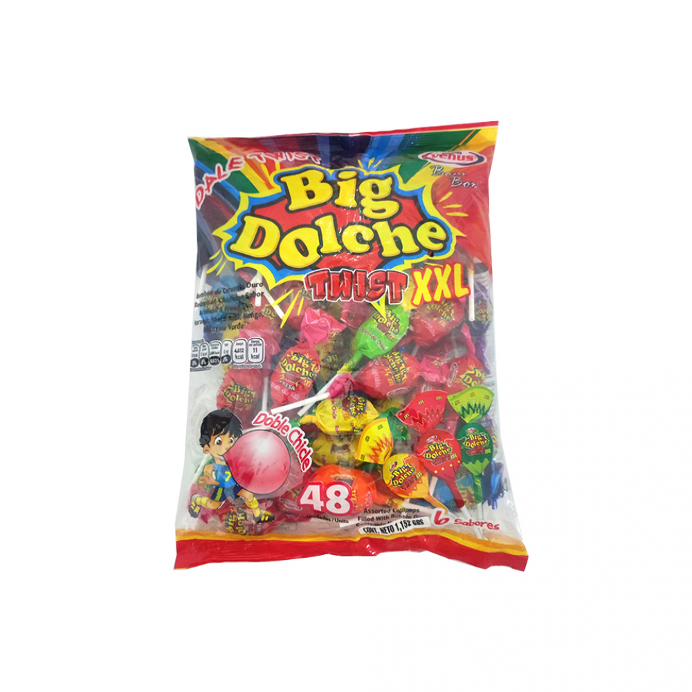 Caramelo con palo doble chicle XXL Confites Venus (1.15 Kg / 2.54 lb)