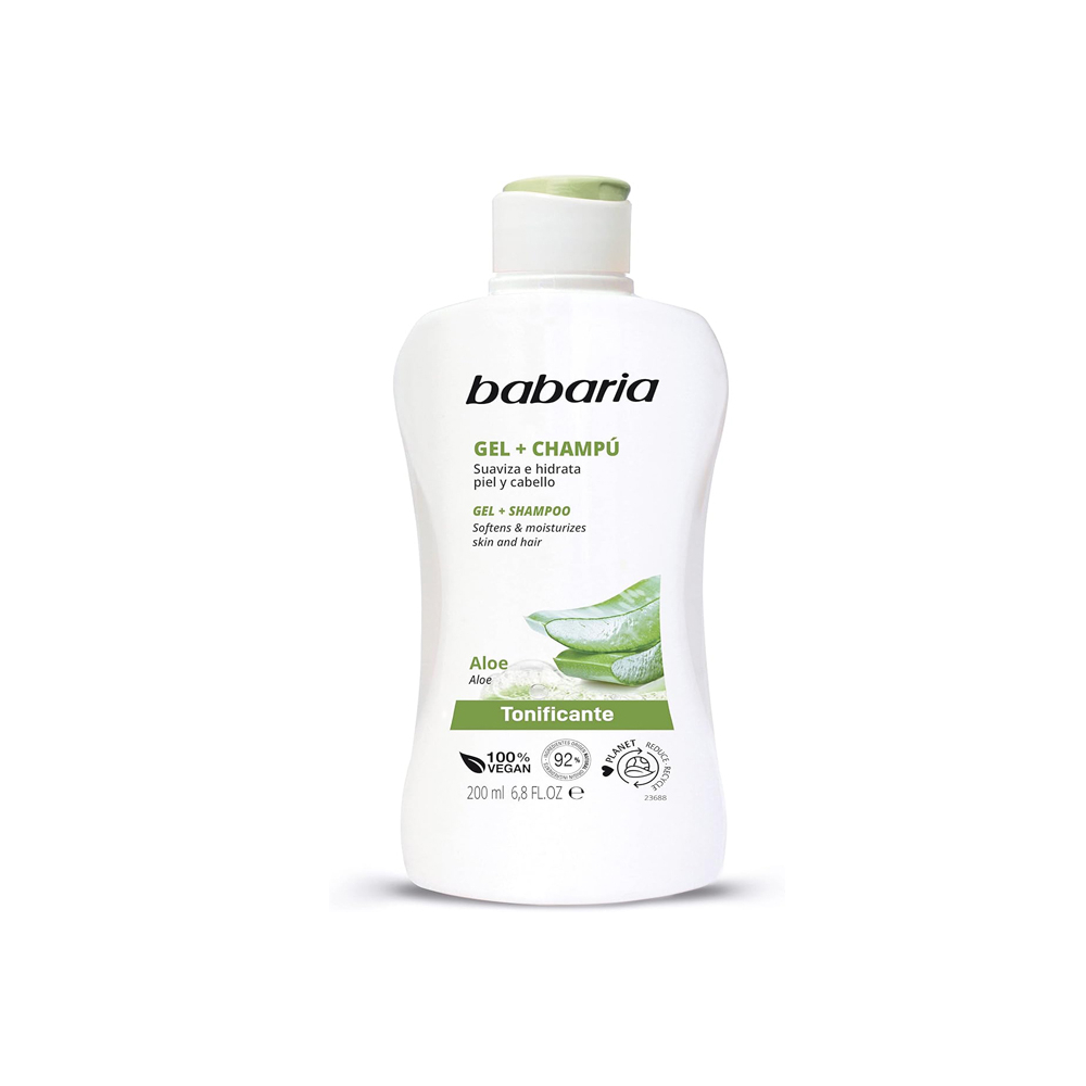 Gel + champú tonificante con Aloe Vera Babaria (200 ml)