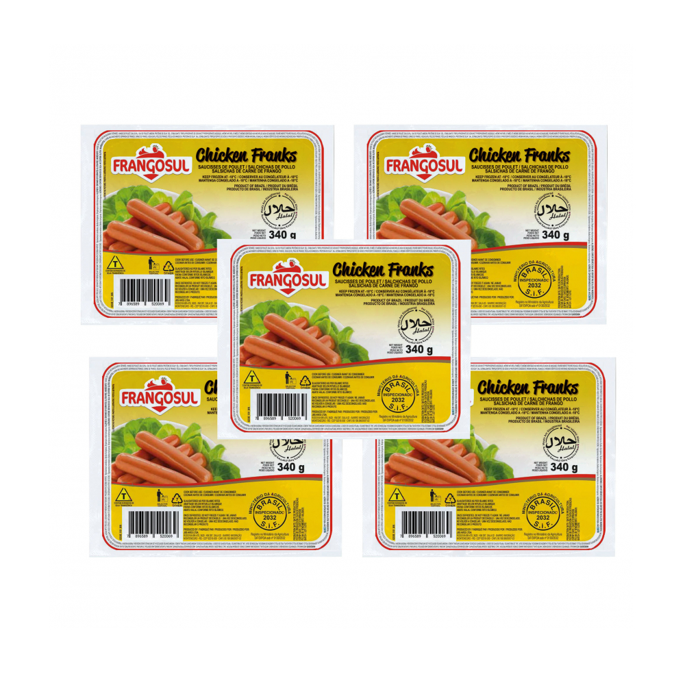 Salchichas de pollo Frangosul (5 x 340 g / 12 oz)