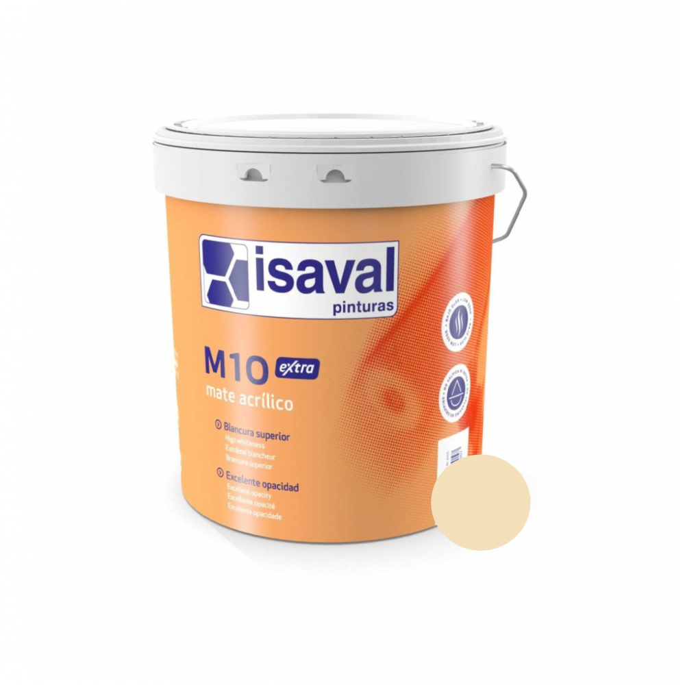 Pintura acrílica interior y exterior color marfil M - 10 extra Isaval (15 L)