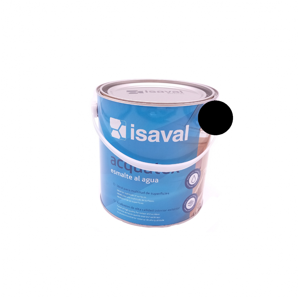 Esmalte al agua color negro Acquatex Isaval (4 L)