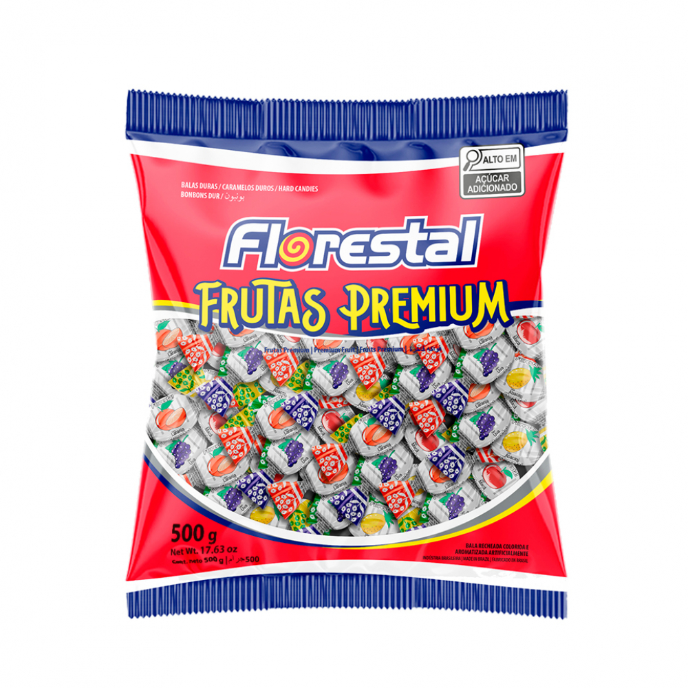 Caramelos duros con relleno frutas premium Florestal (500 g / 1.10 lb)