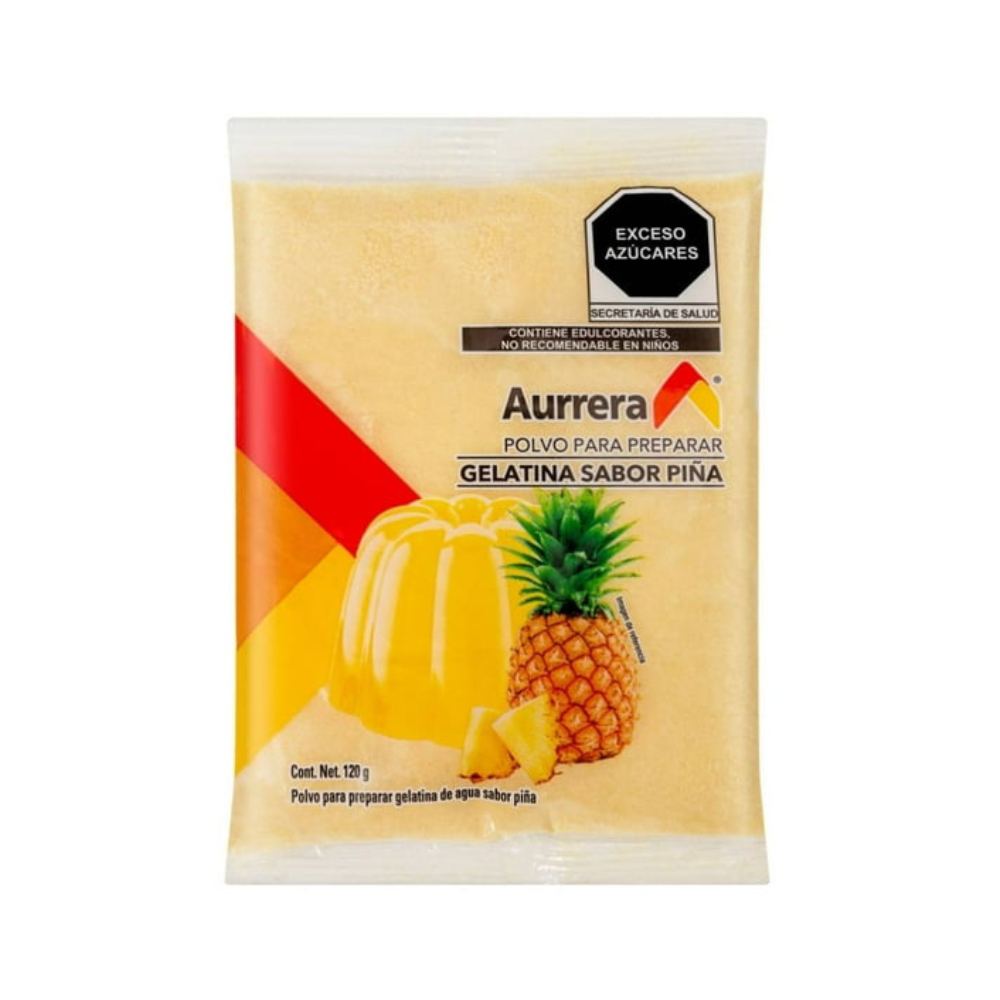 Gelatina sabor piña Aurrera (120 g / 4.2 oz)