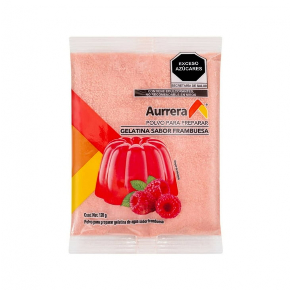 Gelatina sabor frambuesa Aurrera (120 g / 4.2 oz)