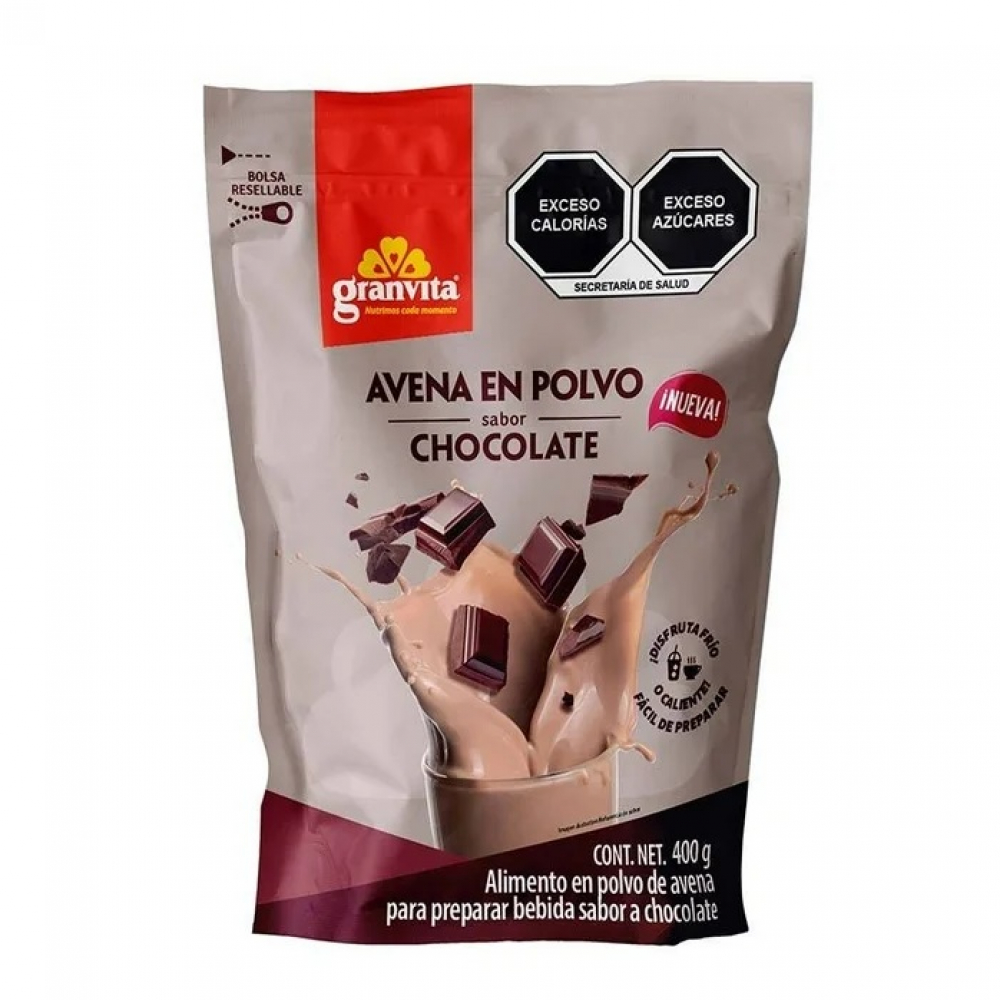 Avena en polvo sabor chocolate Granvita (400 g / 14.11 oz)