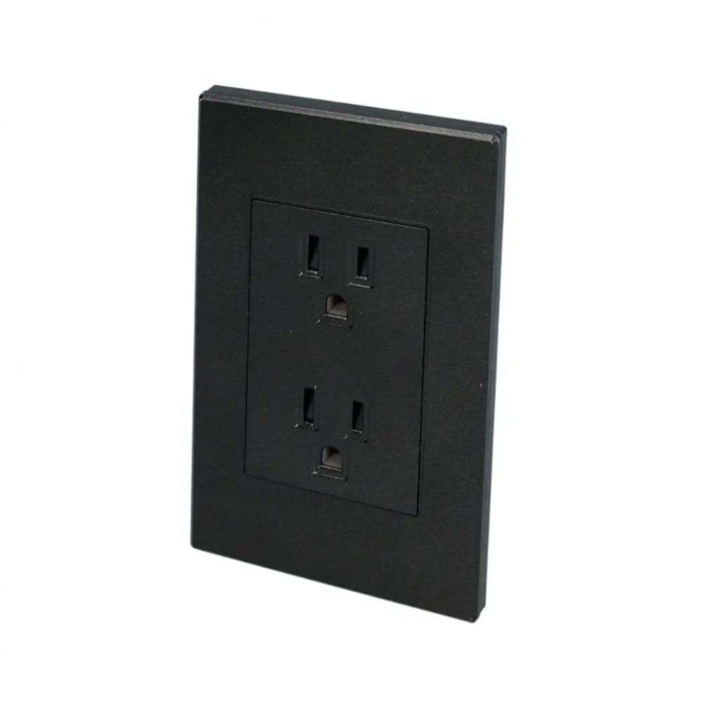 Tomacorriente doble color negro de 1/3 Surtek P627N