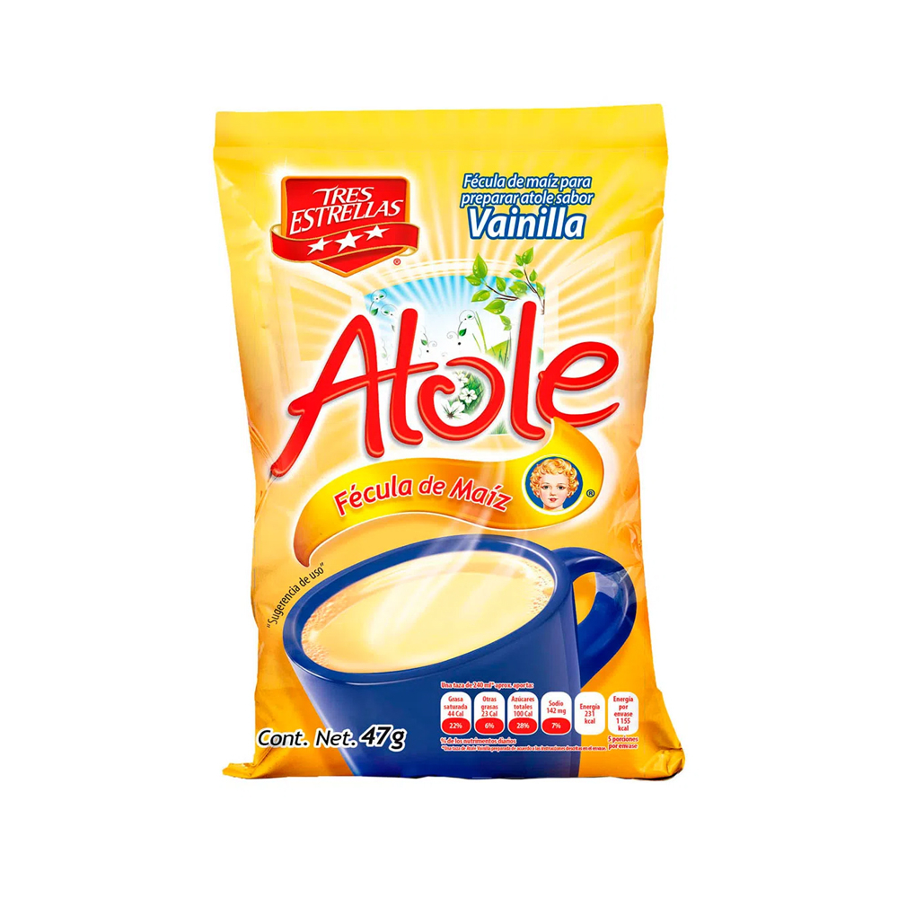 Atole sabor vainilla Tres Estrellas (47 g / 0.10 oz)