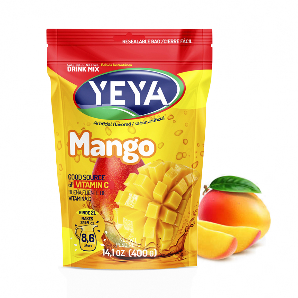 Refresco instantáneo -con azúcar- sabor a mango YEYA (400 g / 14.1 oz)