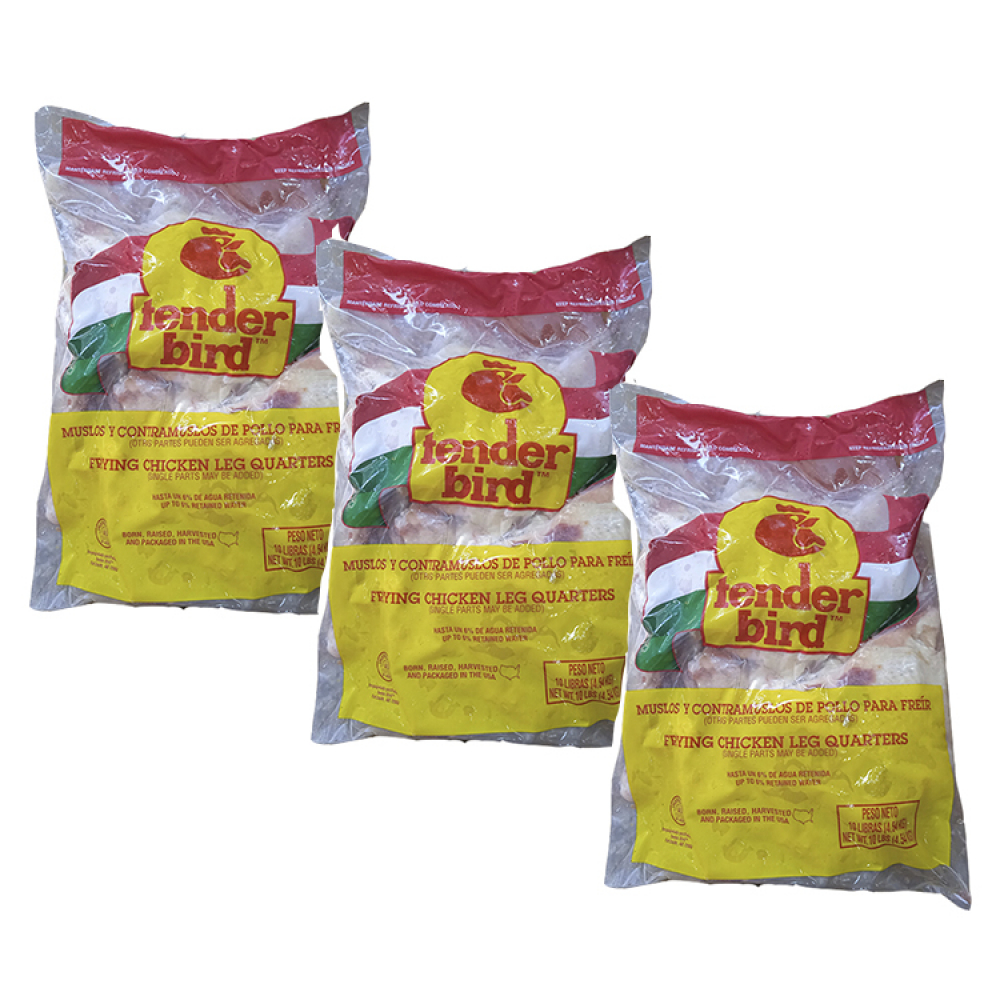 Cuartos traseros de pollo Tender Bird (3 x 4.54 kg / 10 lb)