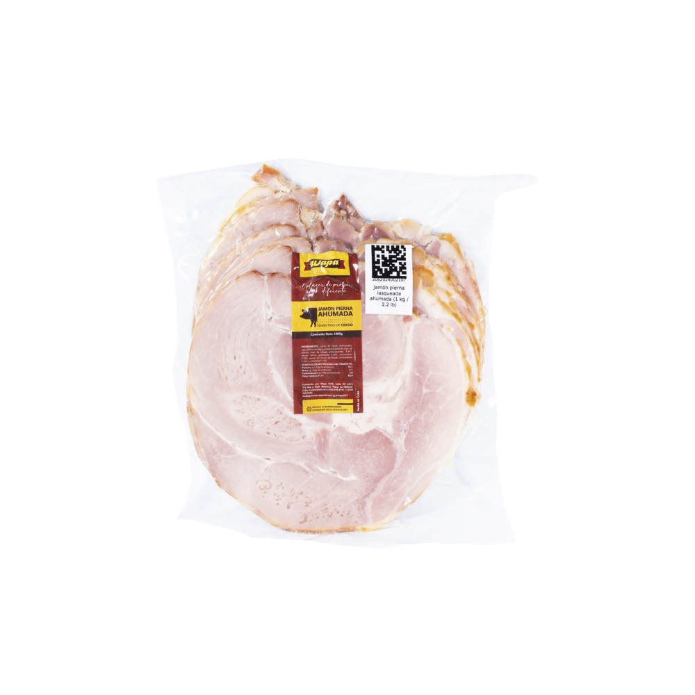 Jam贸n pierna lasqueada ahumada Wapa (1 kg / 2.2 lb)