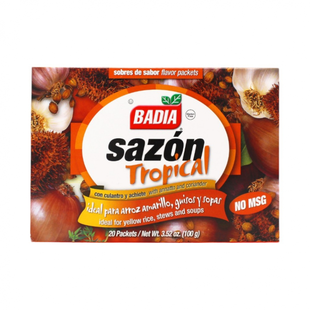 Sazón tropical con culantro y achiote Badia (100 g / 3.52 oz)