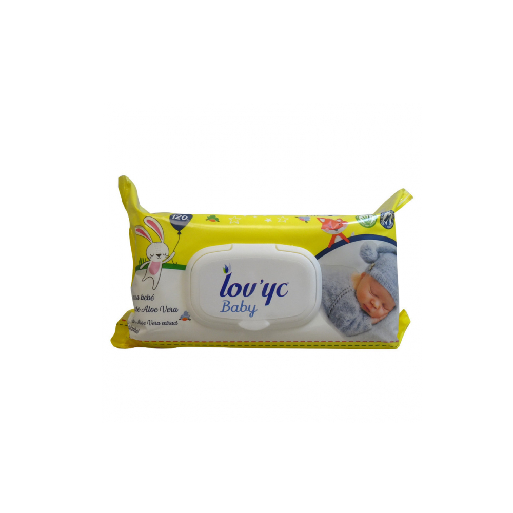 Toallitas húmedas para bebés con aloe vera Lov'yc Baby (120 U)
