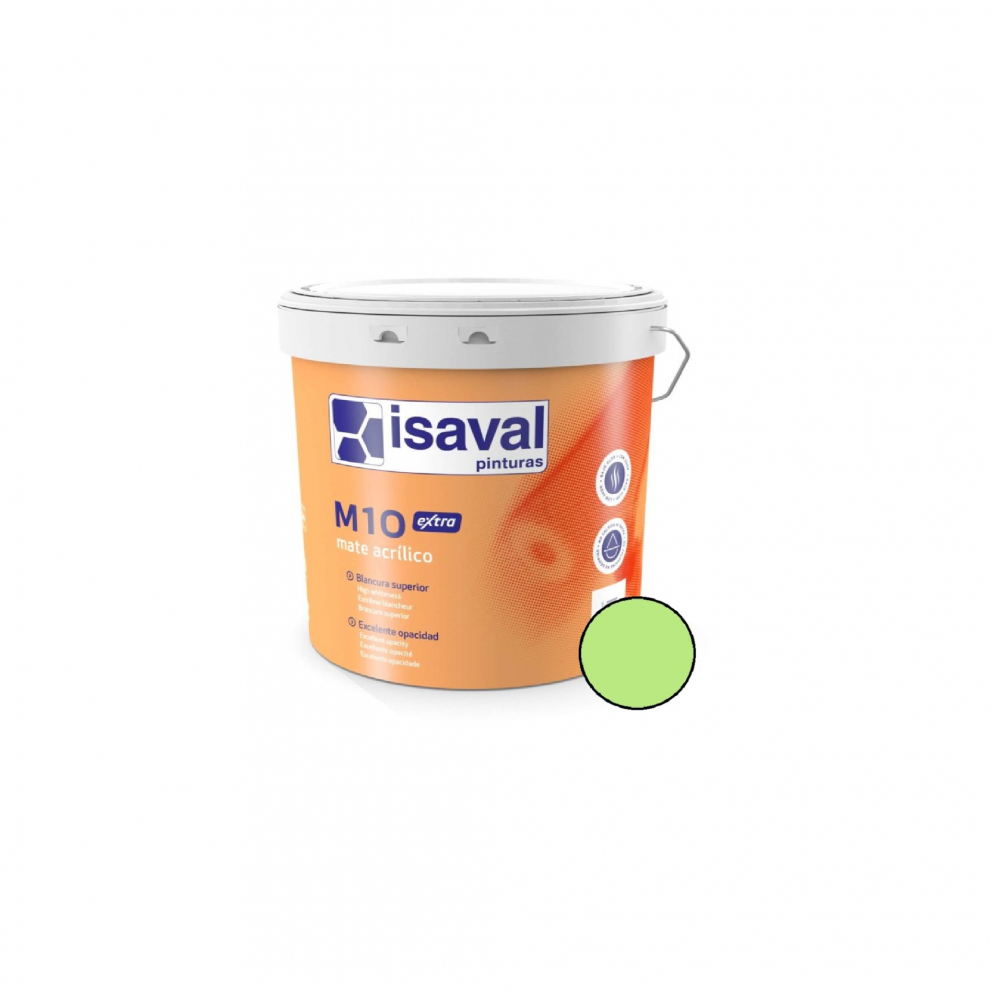Pintura acrilica interior y exterior color verde cálido M - 10 Isaval (5 Kg / 11 lb)