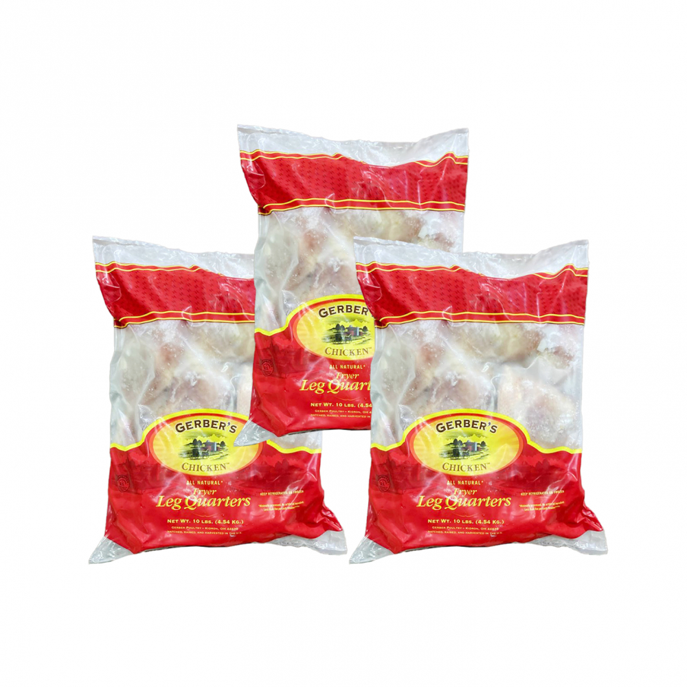 Cuartos traseros de pollo Gerbers (3 x 4.54 kg / 10 lb)