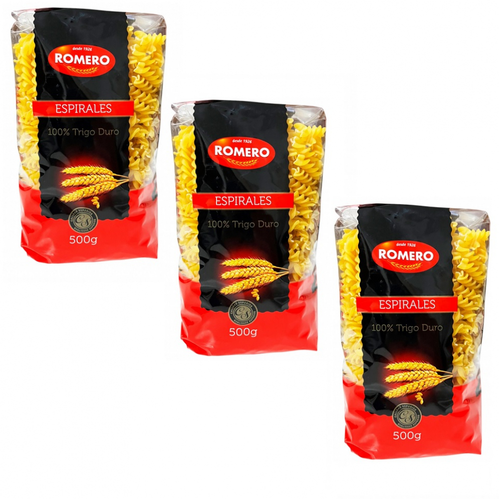 Pasta espirales Romero (3 x 500 g / 1.1 lb)