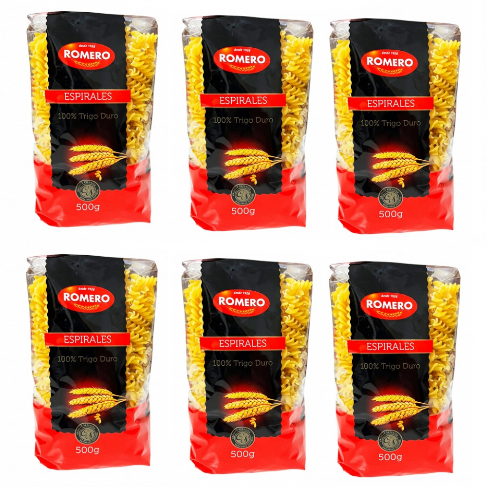 Pasta espirales Romero (6 x 500 g / 1.1 lb)