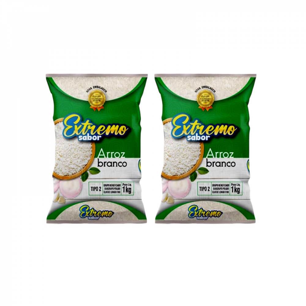 Arroz blanco Tipo 2 (2 x 1 kg / 2.2 lb)