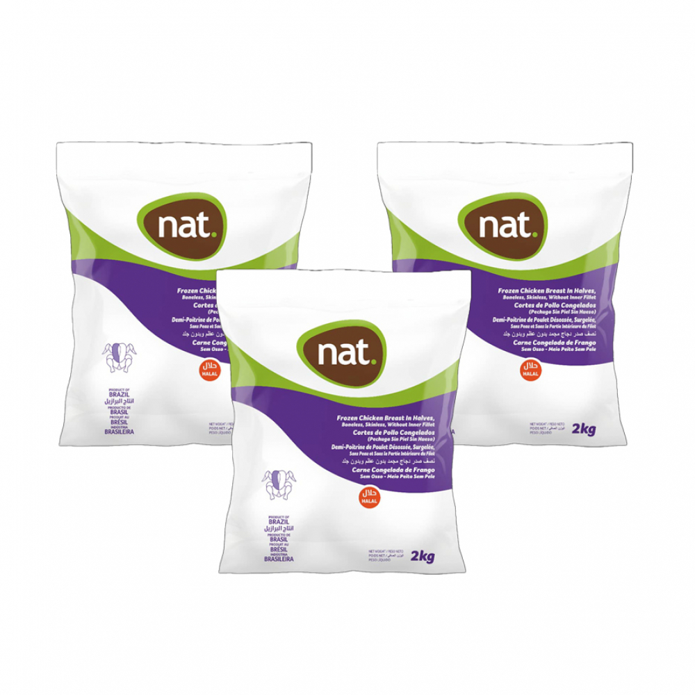 Pechuga de pollo sin piel y sin hueso Nat (3 x 2 kg / 4.4 lb)