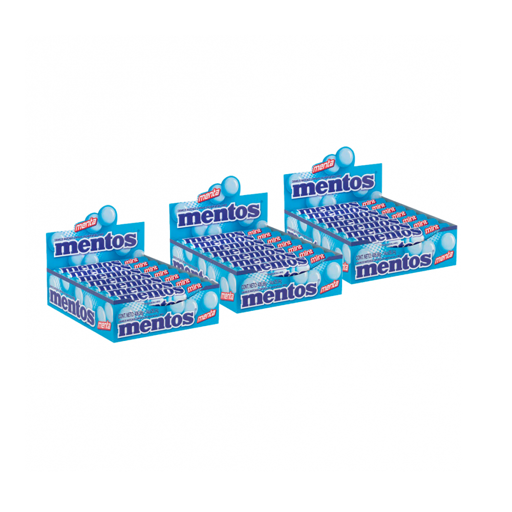Caramelo masticable sabor menta Mentos (3 x 406.56 g / 14.34 oz)