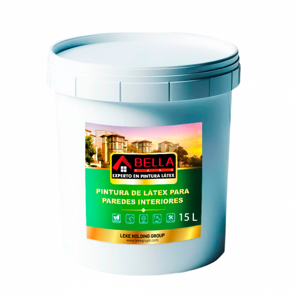 Pintura de látex color blanco para paredes interiores Bella Casa (15 L)
