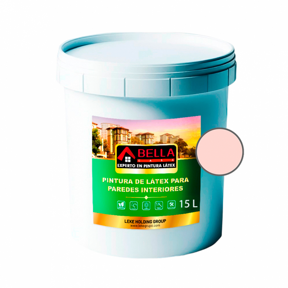 Pintura de látex color salmón para paredes interiores Bella Casa (15 L)