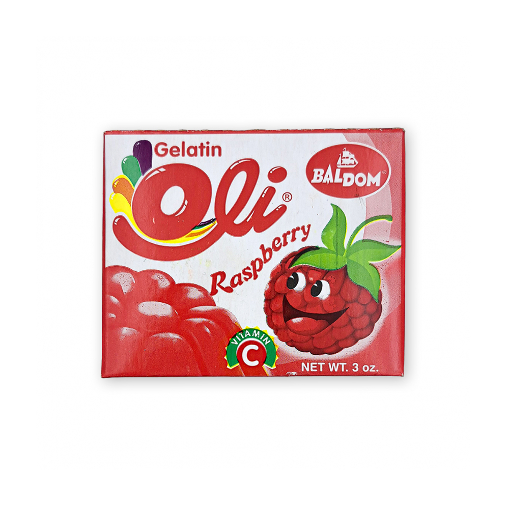 Gelatina sabor frambuesa Oli (85 g / 3 oz)