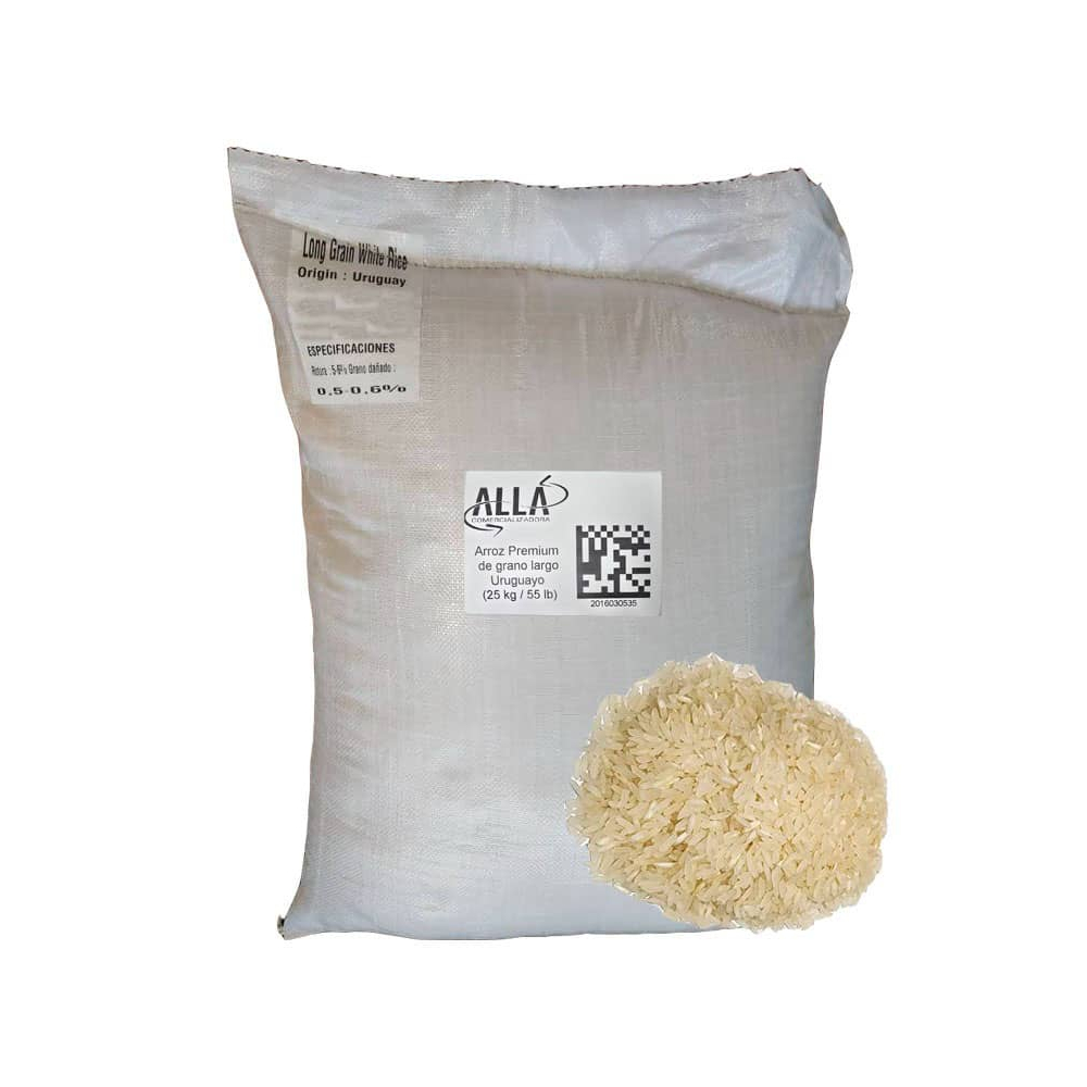 Arroz Premium de grano largo Uruguayo (25 kg / 55 lb)