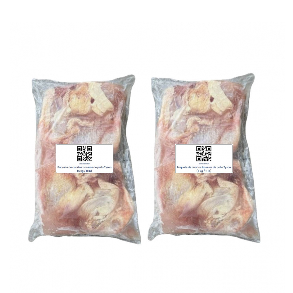 Paquete de cuartos traseros de pollo Tyson (2 x 5 kg / 11 lb)