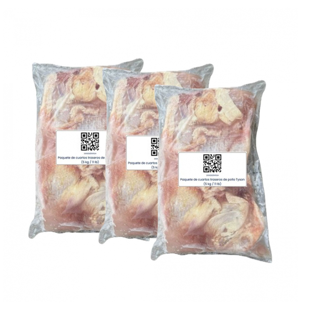 Paquete de cuartos traseros de pollo Tyson (3 x 5 kg / 11 lb)