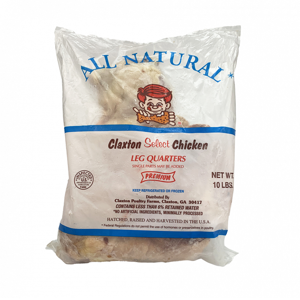 Cuartos traseros de pollo Claxton Select Chicken (4.54 kg / 10 lb)