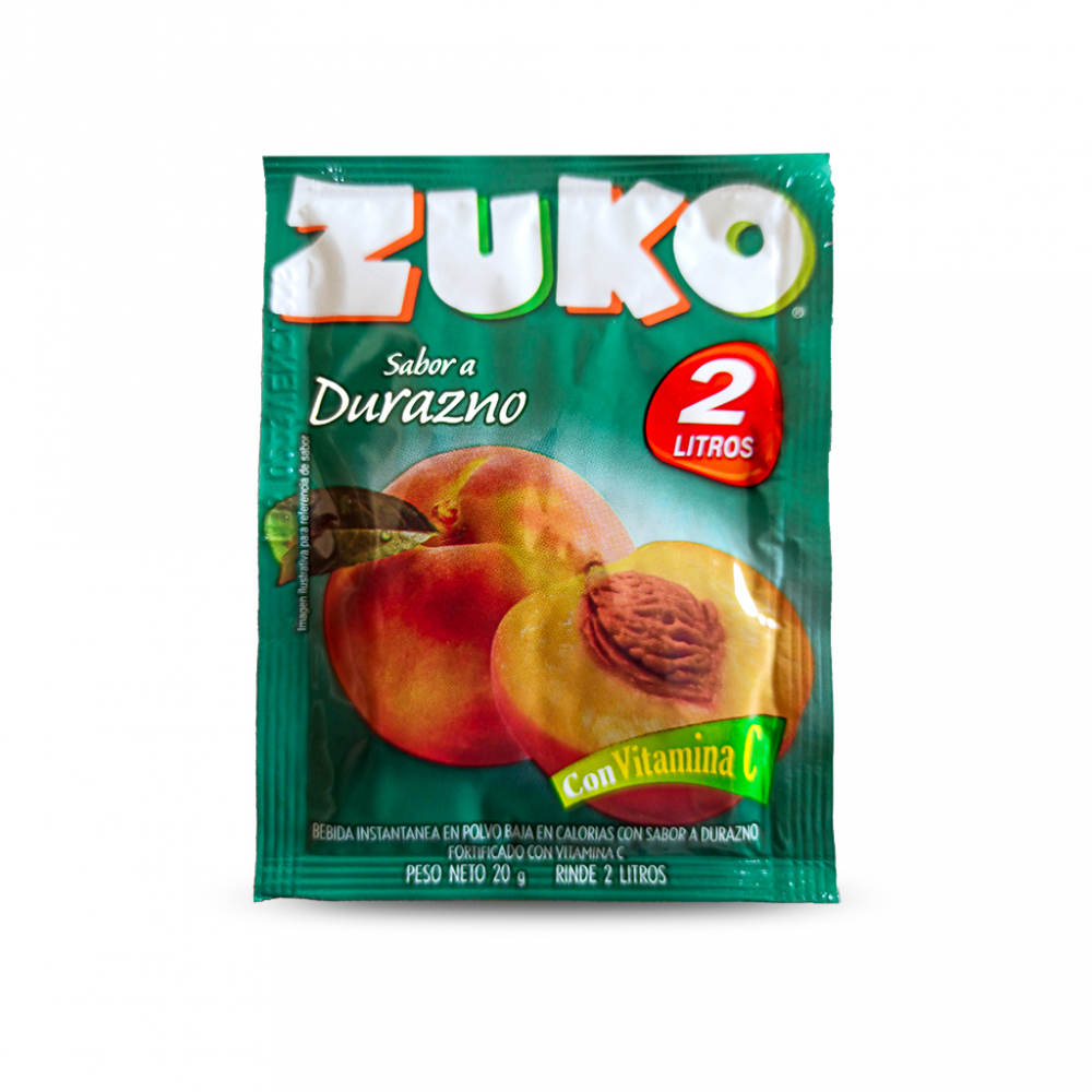 Refresco instantáneo sabor durazno Zuko (20 g)