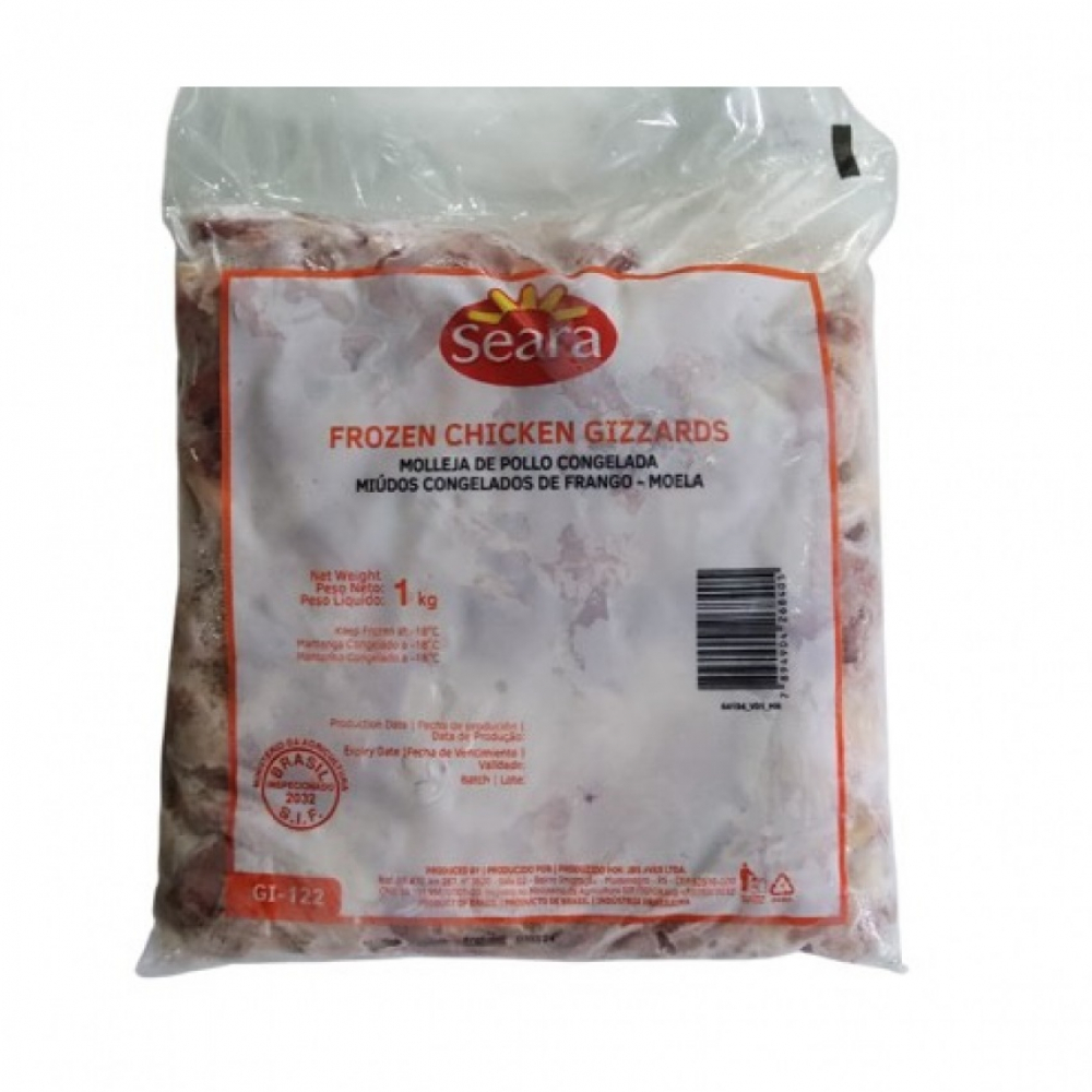 Molleja de pollo congelada Seara (1 kg / 2.2 lb)