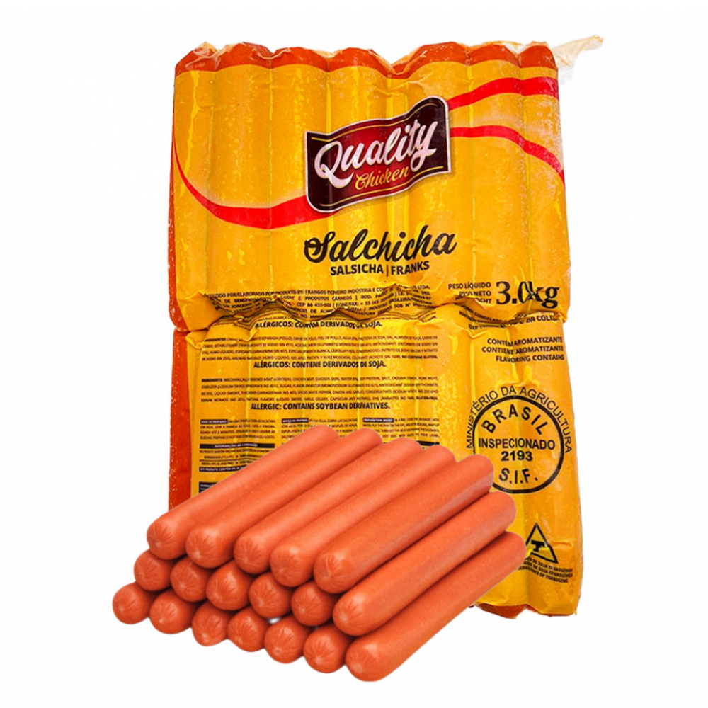 Salchichas de pollo Quality Chicken (3 kg / 6.61 lb)