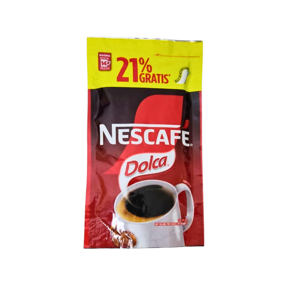 Café soluble mezclado con caramelo Nescafé Dolca (28 g)